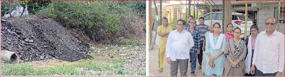હનુમાન ભાગડામાં પીચિંગ પર પાલિકા દ્વારા કચરો ઠલવાતાં રહીશોમાં શોષ