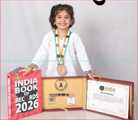 વાપીની ૪ વર્ષની ત્રિયાંશીઍ સ્વીમિંગમાં બનાવ્યો ઇન્ડિયા બુક ઑફ રેકર્ડ